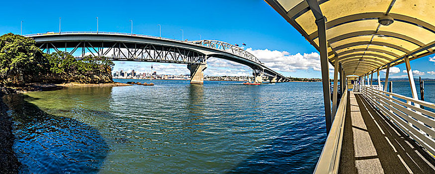 海港大桥,天际线,奥克兰,北岛,新西兰,大洋洲