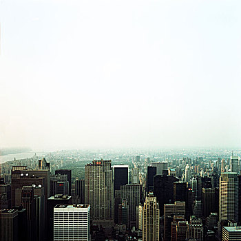 航拍,上方,曼哈顿,摩天大楼,中央公园,纽约