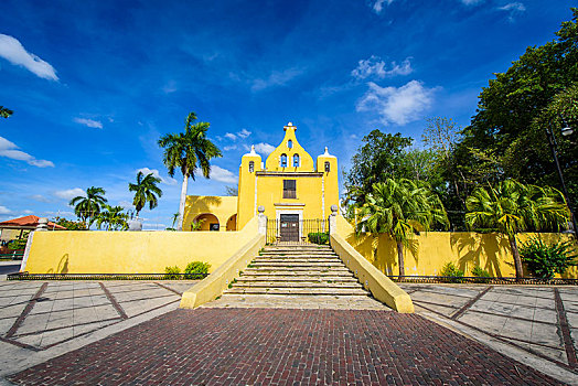 殖民地,教堂,梅里达,尤卡坦半岛,墨西哥,中美洲