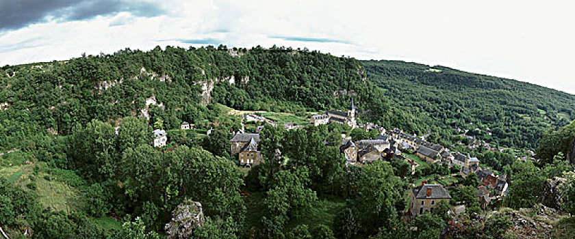 法国,乡村,俯视图,全景