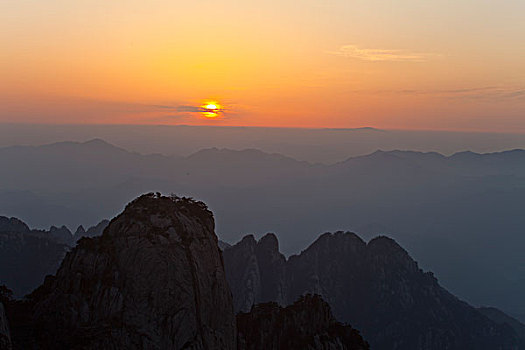 黄山,自然风光,日出日落