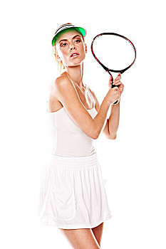 魅力,女人,网球拍