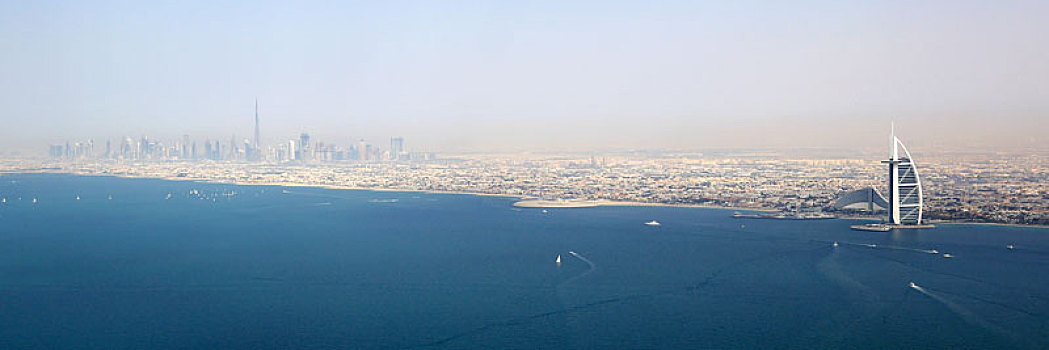 迪拜,全景,哈利法,阿拉伯,酒店,航拍