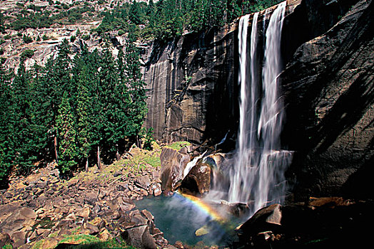 北美,美国,加利福尼亚,优胜美地国家公园,春天,瀑布