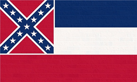 密西西比,旗帜,砖墙