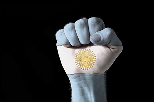 拳头,涂绘,彩色,阿根廷,旗帜