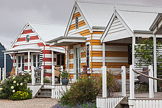 澳大利亚,半岛,条纹,海滩小屋