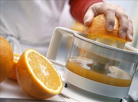 一半,橙子,柑橘压榨器,橘子,旁侧