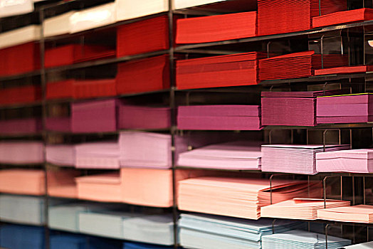 堆,许多,不同,彩色,纸