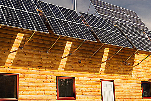 太阳能电池板,住宿,靠近,艾伯塔省,加拿大