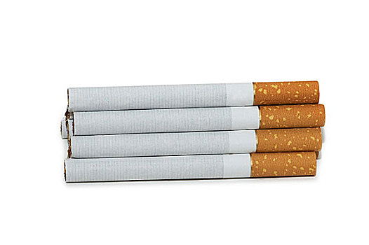 香烟,放置,隔绝,白色背景