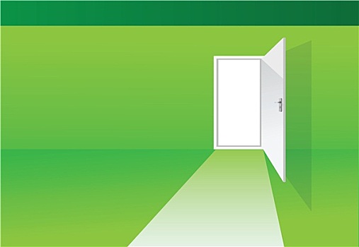 绿色,房间,门