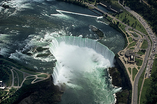 加拿大,安大略省,尼亚加拉瀑布,尼亚加拉河,航拍,马蹄铁瀑布