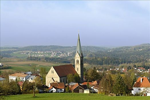 教区教堂,巴伐利亚森林,下巴伐利亚,德国,欧洲