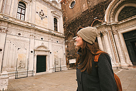 女人,观光,威尼斯,意大利