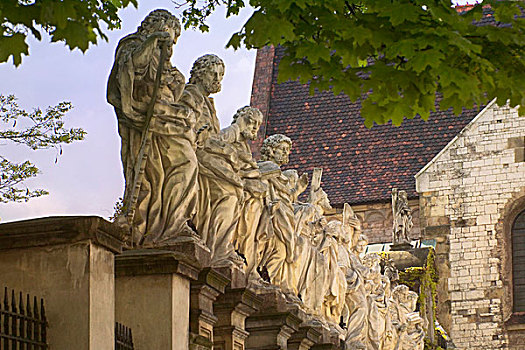 雕塑,十二门徒岩,正面,克拉科夫,波兰