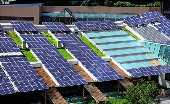 太阳能电池板,房顶,上面