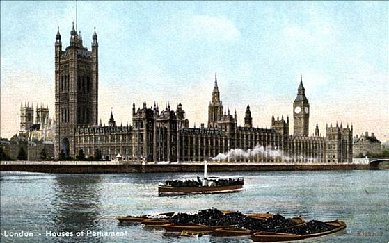 议会大厦,威斯敏斯特,伦敦,早,20世纪