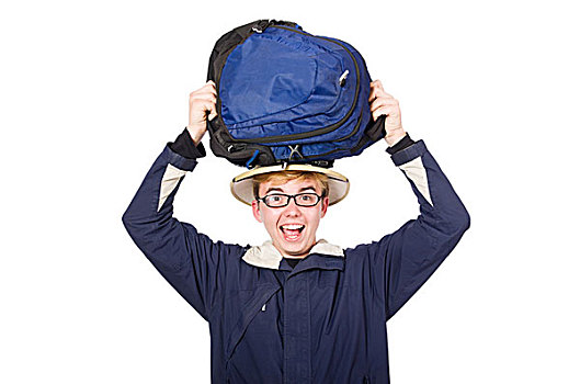 有趣,学生,戴着,旅游,帽子