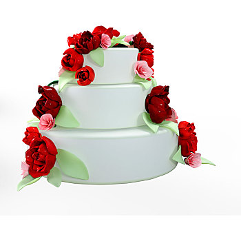 婚礼蛋糕,白色背景