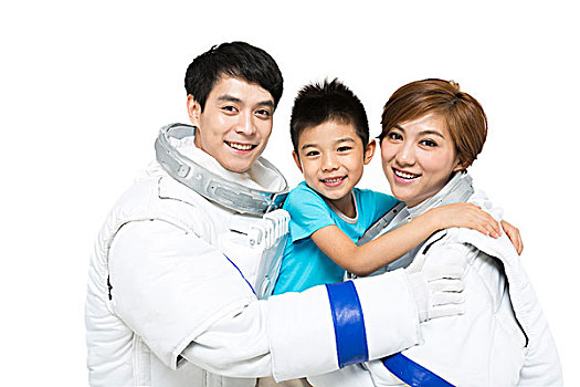 棚拍宇航員和小男孩