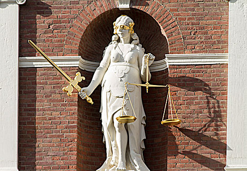 执法,雕塑,城市,哈勒姆,荷兰