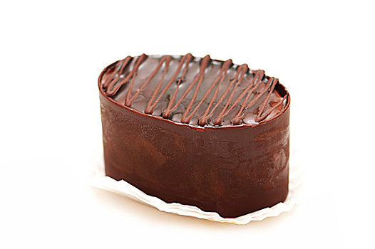巧克力蛋糕,隔绝,白色背景