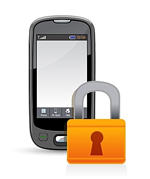 手机,挂锁,信息,安全,概念