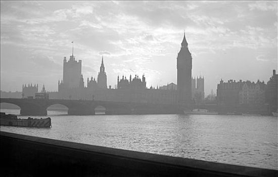 日落,上方,威斯敏斯特宫,伦敦,艺术家