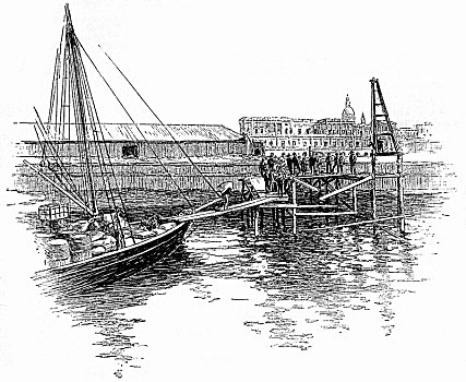 港口,罗萨里奥,阿根廷,新,杂志,插画,1891年,船,历史