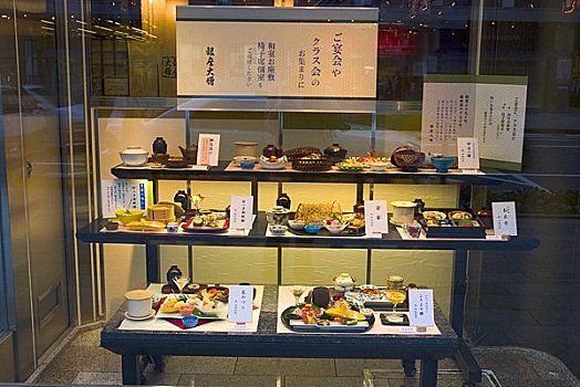 食物,展示,餐馆,街道,银座,东京,日本