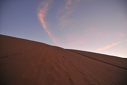 傍晚,沙丘,沙漠