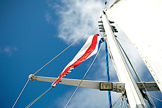桅杆,旗帜,帆船,毛伊岛,夏威夷,美国