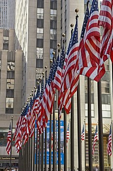 排,美国国旗,纽约,美国