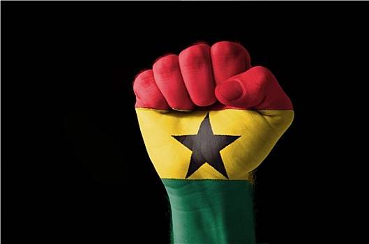 拳头,涂绘,彩色,加纳,旗帜