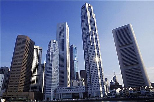 仰视,摩天大楼,城市,新加坡