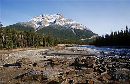 落基山,风景,碧玉国家公园,艾伯塔省,加拿大,北美