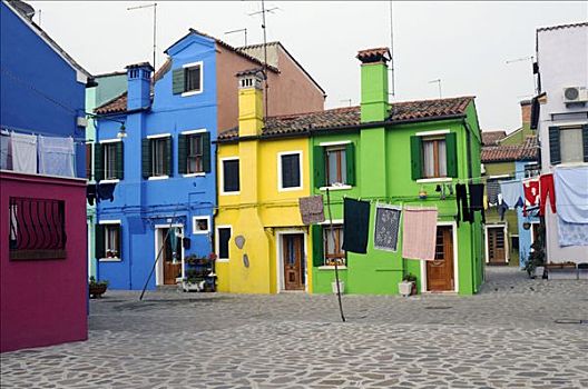 街道,布拉诺岛,威尼斯,威尼托,意大利,欧洲