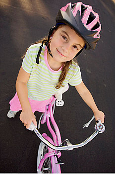 女孩,自行车