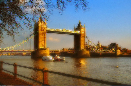 模糊,塔桥,伦敦,英格兰