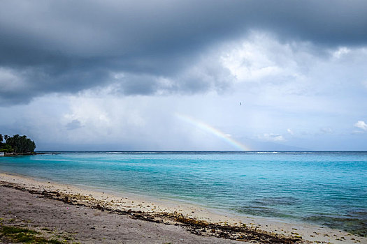 彩虹,海滩,泻湖,茉莉亚岛,岛屿