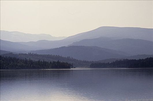山峦,湖,挪威