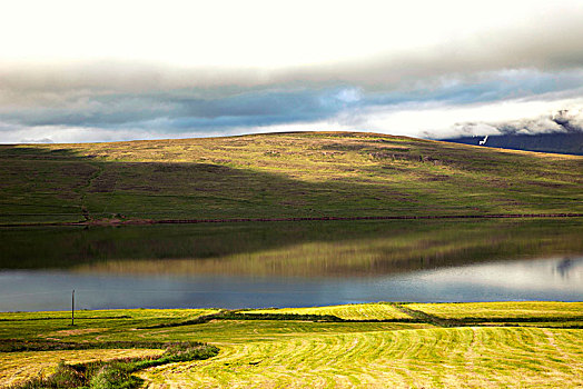 山,湖,冰岛,风景