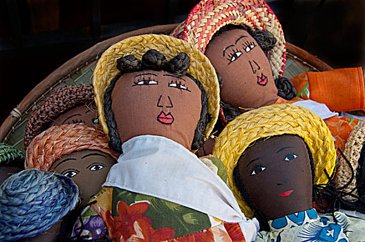 法国,海外,领土,留尼汪岛,大棚市场,马希地区,手工制作,纺织品,娃娃
