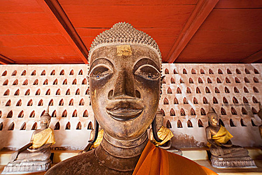 老挝,万象,施沙格庙,佛像