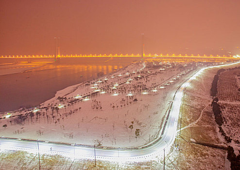 夜色,荆州,长江大桥,壮观