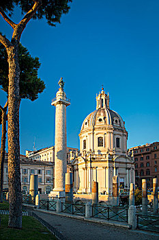 柱子,遗址,古罗马广场,玛丽亚,教堂,罗马,拉齐奥,意大利