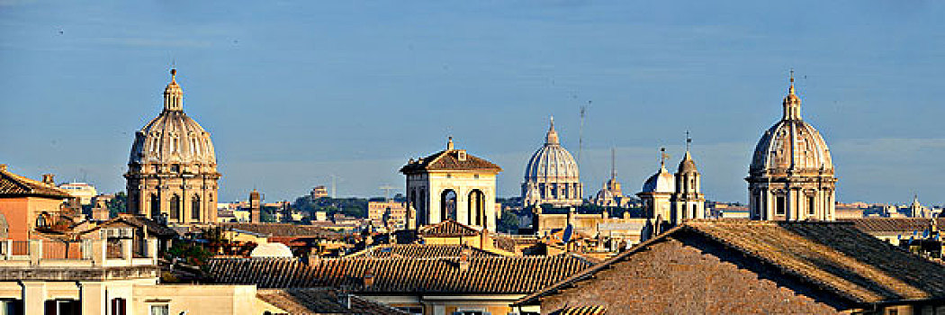 屋顶,全景,风景,罗马,历史建筑,城市天际线,意大利