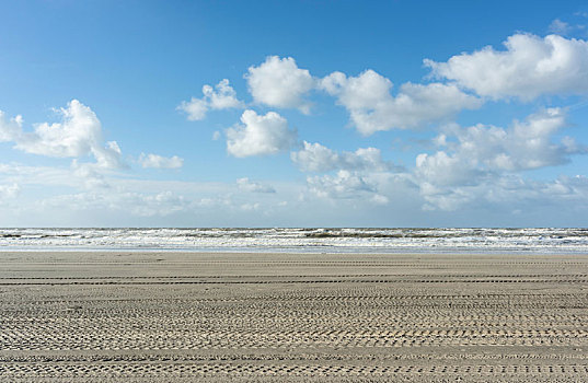 北海,海滩,轮胎,荷兰