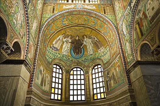 大教堂,镶嵌图案,壁画,拉文纳,艾米利亚罗马涅,意大利,欧洲
